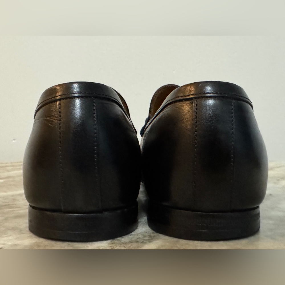 GUCCI BRIXTON Black Leather Horsebit Loafers US 8 Gucci 7.5 Jordaan $1100 - Picture 7 of 12